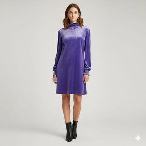 Tyler Böe Marni Purple Velvet Smocked Shift Dress S